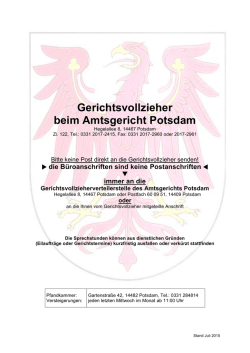 &Uuml;bersicht der Gerichtsvollzieher