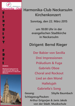 Harmonika-Club Neckarsulm Kirchenkonzert Dirigent: Bernd Rieger