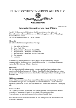 Information für Anwärter bzw. neue Offiziere