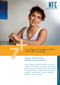 Der Trainings-Katalog der NT+C