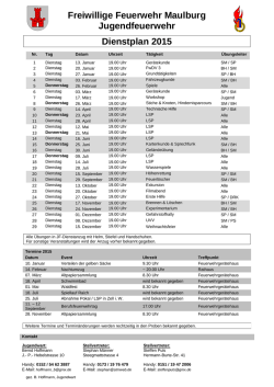 Freiwillige Feuerwehr Maulburg Jugendfeuerwehr Dienstplan 2015