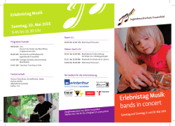 Infoflyer Erlebnistag 2015 - Jugendmusikschule Frauenfeld