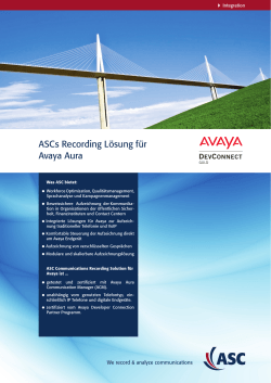ASCs Recording Lösung für Avaya Aura