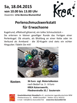 Info + Anmeldung - Kreativit&auml;tsschule D&uuml;sseldorf eV