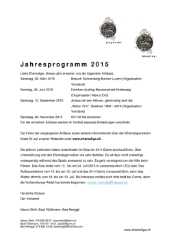 Jahresprogramm 2015