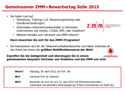 Gemeinsamer ZMM+Bewerbertag SoSe 2015