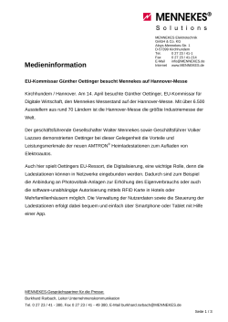 EU Kommissar Oettinger besucht Mennekes auf Hannover