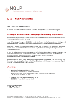 NÖLP Newsletter 2/2015