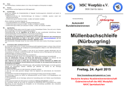 Ausschreibung - MSC Westpfalz