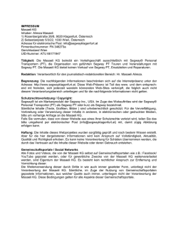 IMPRESSUM Masaeli KG Inhaber: Alireza Masaeli 1