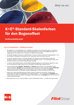K+E®-Standard-Skalenfarben für den Bogenoffset