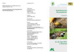 Ausbildung zum Muschelberater 22.–24. April 2015 in Ahorntal