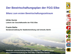 Vorstellung Bewirtschaftungsplan der FGG Elbe