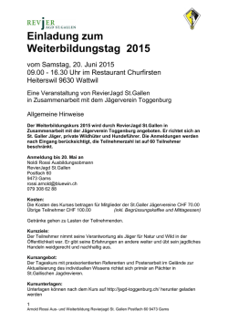 Programm Jagdleiterkurs 2015