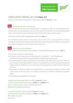 NV Unfallmax. 2.5, Erg&auml;nzung zu den Besonderen Bedingungen