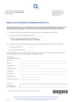 O2 Kundenkennzahl &Auml;nderung