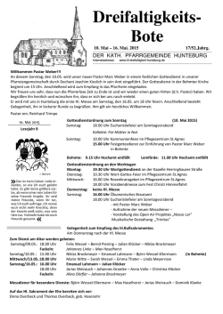 Dreifaltigkeitsbote - aktueller Pfarrbrief im PDF