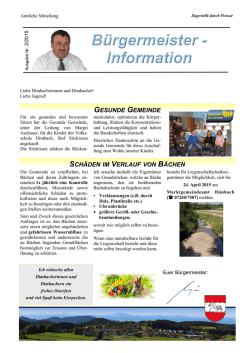 SCHÄDEN IM VERLAUF VON BÄCHEN GESUNDE GEMEINDE