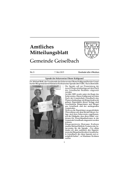 Amtliches Mitteilungsblatt Gemeinde Geiselbach