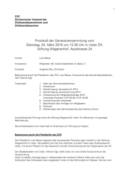 Protokoll der Generalversammlung