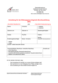 IBA - OSZ Max-Taut-Schule in Berlin