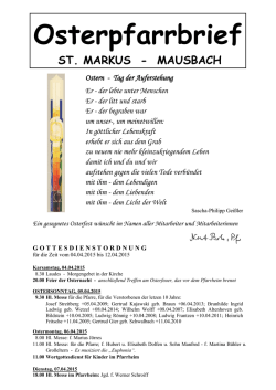 Osterpfarrbrief 2015