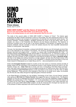 Press release KINO DER KUNST and the future of storytelling