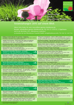 IG Gartenf&uuml;hrer Veranstaltungen 2015