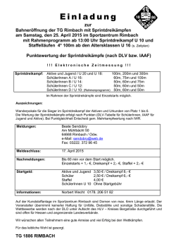 E i n l a d u n g zur Bahner&ouml;ffnung der TG Rimbach mit