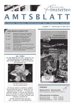 Donnerstag, 23.04.2015