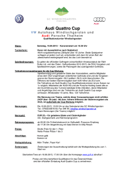 Ausschreibung Audi Quattro Cup