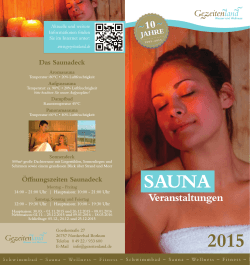 Sauna-Veranstaltungen 2015