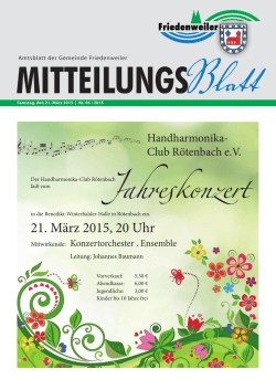 21. März 2015, 20 Uhr