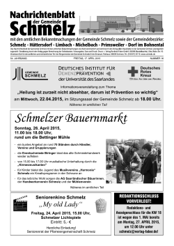 Ausgabe 16/2015 - Gemeinde Schmelz