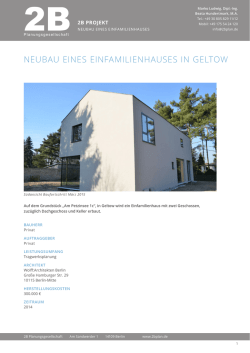 NEUBAU EINES EINFAMILIENHAUSES IN GELTOW