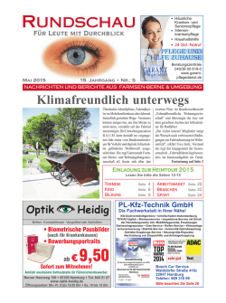 Heimtour 2015 - Rundschau &ndash; F&uuml;r Leute mit Durchblick