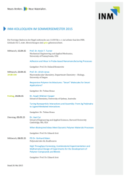 INM-KOLLOQUIEN IM SOMMERSEMESTER 2014