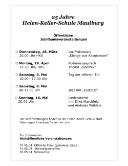 25 Jahre Helen-Keller-Schule Maulburg Öffentliche