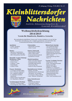 27. Jahrgang / Freitag, 27.03.2015 / Nr. 13