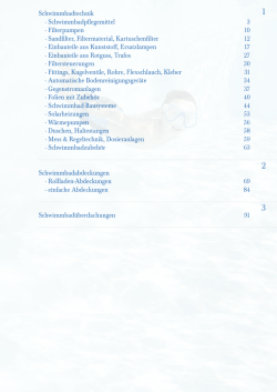 Schwimmbadtechnik - Schwimmbadpflegemittel