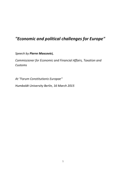 "Economic and political challenges for Europe" - WHI