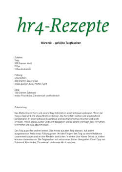 hr4-Rezepte vom 18. April 2015: Wareniki &ndash; gef&uuml;llte Teigtaschen