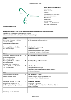 Jahresprogramm 2015 - Startseite | Landfrauen Bramsche