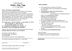 Kinder-Sing-Tage - Evangelisches Schulwerk für Württemberg
