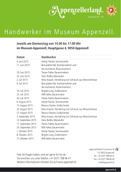 Aktuelle Liste der Handwerker im Museum Appenzell