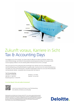 Zukunft voraus, Karriere in Sicht Tax & Accounting Days
