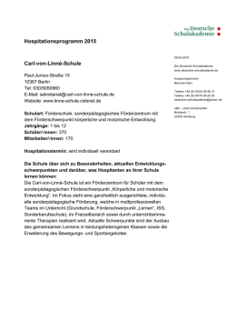 Hospitationsprogramm 2015 Carl-von-Linn&eacute;-Schule