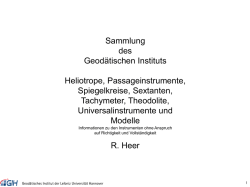 Theodolite usw. - Geodätisches Institut