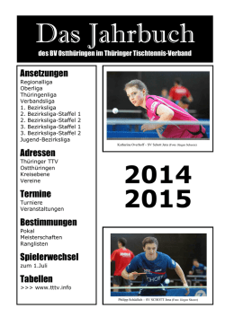 Jahrbuch 2014/15 - SV Lokomotive Altenburg Tischtennis