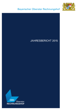Jahresbericht 2015 - Bayerischer Oberster Rechnungshof